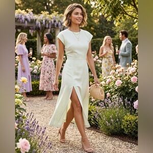 Babaton Aritzia Hamptons Midi Dress - Cool Glow Yellow - Size 2